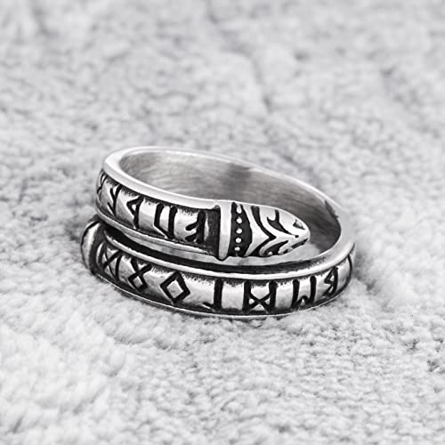 Gungneer Stainless Steel Norse Viking Rune Circle Ring For Men Women Norse Pagan Amulet Jewelry #TOP1