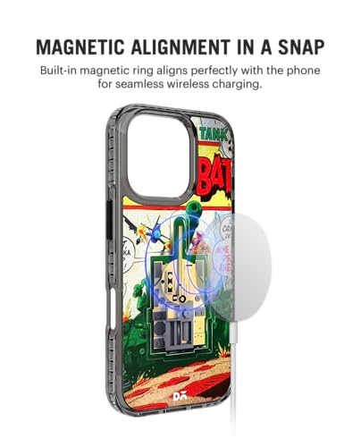 Image of DailyObjects Tank Combat Stride 2.0 Magnetic Case Cover Compatible with iPhone 16 Pro Max | Wireless Charging Slim Back Cover | 2 Layer Edge Protection & Shockproof
