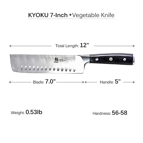 Kyoku Samurai Series 7" Nakiri Vegetable Knife + 10.5" Yanagiba Knife Japanese Sushi Sashimi Knives - Japanese Steel #TOP3