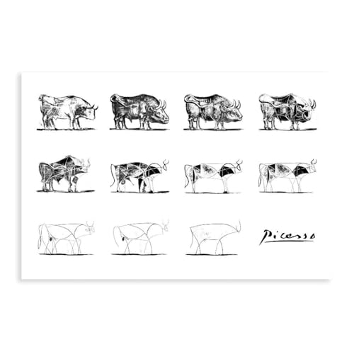 JOSDI Picasso bull poster minimalist line art