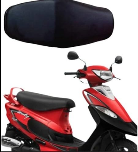 Image of Premium Water Resistant Universal Fit Scooter Seat Cover Durable Black Stretchable Protection Guard for Two Wheelers All Weather Dust and Sun Protection Skin (Black - 4)