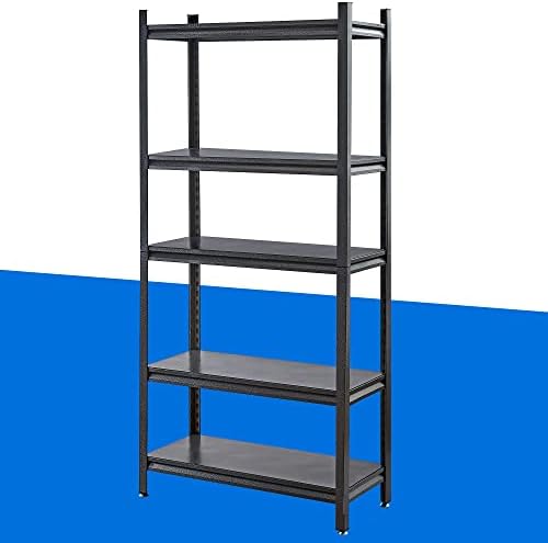 Garage Shelving Heavy Duty Metal Shelving - 5 Tier Storage Shelves Units Large Capacity, Adjustment Commercial Storage Rack, Utility Shelf for Pantry Kitchen Office,32" W x 16" D x 76" H