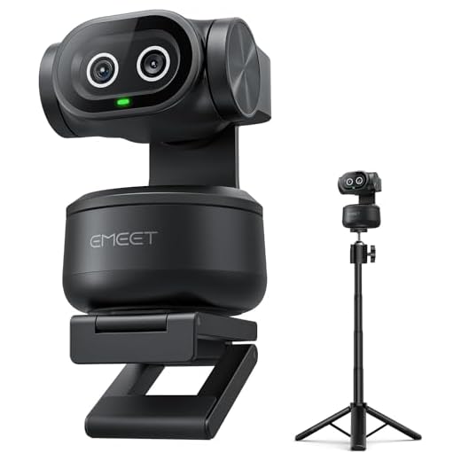 EMEET PIXY Doppia Webcam PTZ con AI 4K con Treppiede, Tracking AI, PDAF&AI 0,2s, Sensore Sony 1/2,55", 3 Mic, Preimpostazioni, Webcam 4K per Streaming, Compatibile OBS/Twitch/Switch 2