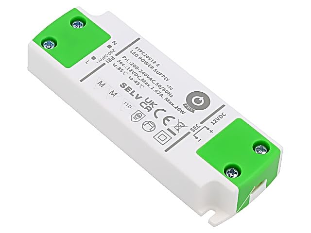 Alimentation LED 12V transformateur 20W impulsions 1.67A SE20-12VF