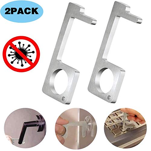 Auto safety Hygiene Hand Handheld Non-Contact Door Opener & Stylus Keychain Tool-2 Pack