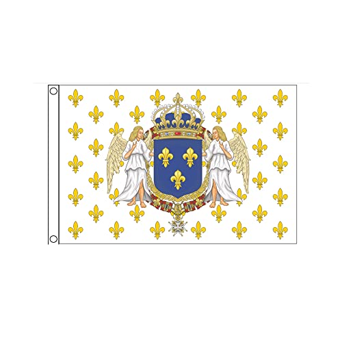 Stormflag Drapeaux Royal France 100x150cm Drapeau Royaume de France Cœur de Jésus 100x150cm Polyester 90g avec œillets et Double couture