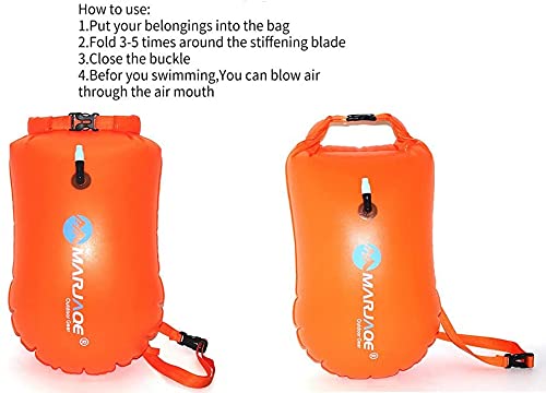 Bouée de natation en eau libre jaune avec sac étanche intégré - 7