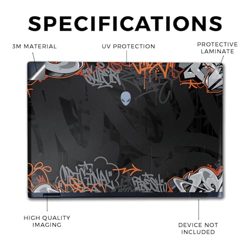 Image of Laptop Skin Compatible with Alienware M16 R2 (2024) - Orange Tag - Premium 3M Vinyl Protective Wrap Decal Cover - Easy to Apply | Crafted in The USA by MightySkins