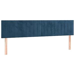 vidaXL Cabecero con Luces LED Cabecero de Cama Cabezal Tapizado para Cama de Matrimonio Mueble Dormitorio Interior Terciopelo Azul Oscuro 200x5x78/88 cm