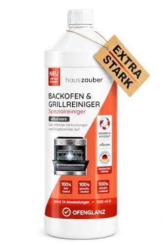 hauszauber - Backofenreiniger [EXTRA STARK] 1000 ml Grillreiniger Gelpaste - Löst starke Verkrustungen, Eingebranntes, Fettlöser - Ohne Aufheizen, Gerüche oder Schrubben