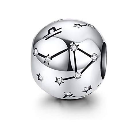 Constellation Charm 925 Sterling Silver Libra Charm Birthday Charm Anniversary Charm Love Charm Faith Charm for Pandora Charm Bracelet (Libra（9.23-10.23）) Cover