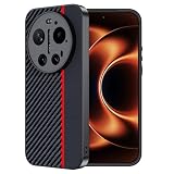 FDHYFGDY Cover per Xiaomi 17 Ultra, Custodia Protettiva Antigraffio Antiurto, Ultrasottile in Fibra di Carbonio Compatibile con Xiaomi 17 Ultra Custodia - Rosso e Nero