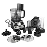 Dyceros Robot Multifonction 1000W Série 700 - Robot de cuisine - Bol 1,5L+Blender 1L - Hache Râpe Tranche Pétrit Fouette Mixe et Presse-agrumes -2 Vitesses+Turbo- Polyvalent&Compact - Marque Française
