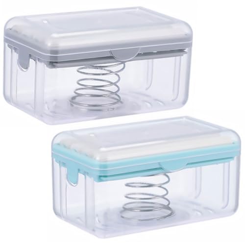ibasenice Caja de Jabón Tipo Rodillo 2piezas Multiusos de PP Fácil de Limpiar para Cocina y Baño Almacenamiento Práctico