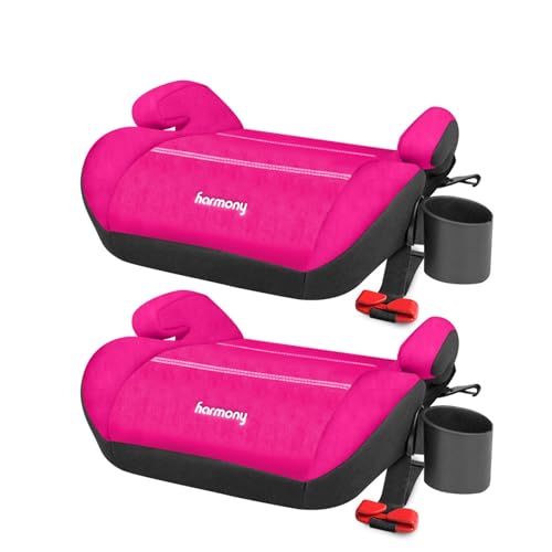 Harmony Youth Booster Elite with UAS (2-Pack) – Backless Belt-Positioning Booster Car Seat with Energy-Absorbing EPE Foam, For Children 18–50 kg (40–110 lbs) (Pink)