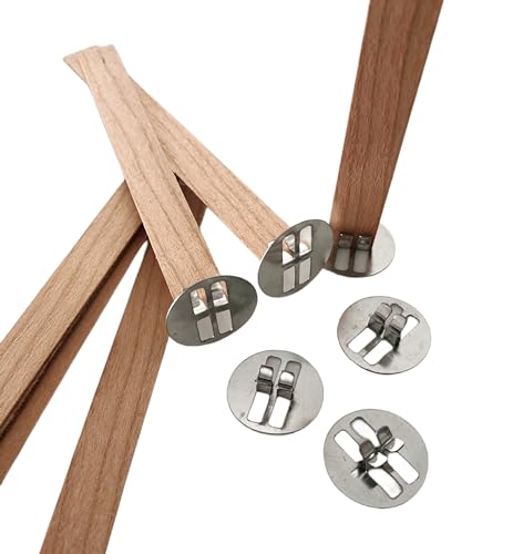 150pcs Wick Clip for Candle Making Wood Wick Holder Base Universal Wood Wick Clips Wooden Wicks Bases Metal Candle Wick Holders (wicks not included)