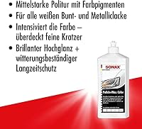 detailmate Hand Polier Set: SONAX Polish+Wax Color weiß 500ml Politur + SONAX P-Ball ergonomischer Polier Ball Edelloser Superflausch Mikrofaser Poliertuch 40x40cm, 550GSM – Ansicht 2