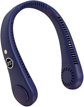 Portable Neck Fan, Hands-free Bladeless Fan, 360 Cooling Personal Fan, Suitable for Outdoor Indoor Use, Silent Lightweight Long Lasting Neck Fan, Birthday Gift for Men and Women blue