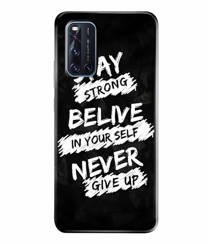 Image of Stay Strong Motivation Quotes Printed Hard Back Case Cover & Compatible for Vivo V19 (Multicolor) - D1810