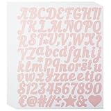 Self Adhesive Letter Number Symbols Stickers for Scrapbook, 704 Pieces Small 1 Inch Vinyl Alphabet Puntuation Sticker Decals for Water Bottle, DIY and Crafts - Pink