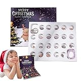 Juego de pulseras de Adviento de Navidad | Calendario de 24 días de Navidad para niñas, decoración de temporada para niños, hija, adolescentes, mujeres, amigos, familia, jóvenes, niñas, novia