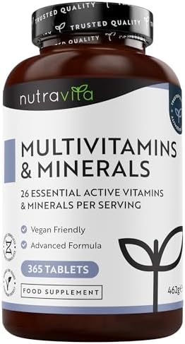 Nutravita Multivitamins & Minerals - 365 Vegan Tablets, 1 Year Su...