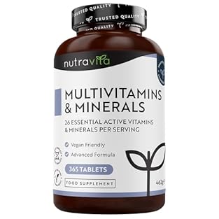 ✔ WHY NUTRAVITA'S MULTIVITAMIN & MINERALS SUPPLEMENT? - Our Multivitamin Tablets for Men / Women come with 26 Active Vitamins & Minerals that have been carefully selected to support you on a daily basis. Furthermore, our supplement comes with a fanta...