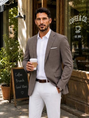 Image of COOFANDY Mens Blazer Casual Sport Coats Lightweight Sports Jacket | One Button, Notched Lapel, 4 Functional Pockets, Double Back Vent, Classic Fit, Ideal for Weddings & Proms & Parties