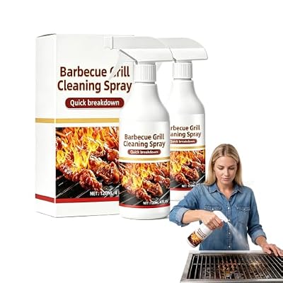 TAQIYEZ Fast Acting Heavy Duty Grill Degreaser Spray, Fast Acting Degreaser for Outdoor Heavy Duty BBQ Grills, Stain Remover for Kitchen Grates and Racks, 2