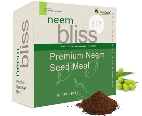 Neem Bliss (10lbs) - Neem Seed Meal - Organic Neem Cake for Plants - OMRI-Listed Fertilizer for Plants, Vegetables, Lawns, & Gardening - 100% Natural & Renewable Garden Fertilizer