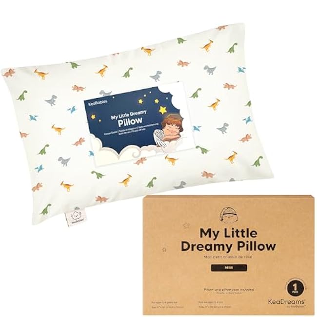 Mini Toddler Pillow with Pillowcase - 9x13 My Little Dreamy Travel Kids Pillow for Sleeping, Toddler Bed, Small, Tiny, Organic Cotton Pillowcase, Soft & Breathable, Kids 2-4 Years Old (Polar)