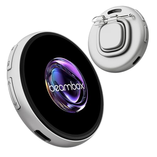 E-BADGE 新感覚 動く デジタル缶バッジ スマホ連携｜GIF・3秒動画対応｜推し活 ガジェット グッズ デジタルバッジ 小型ディスプレイ QRコード表示 1.8インチタッチパネル 画像&動画 スライドショー表示 懐中電灯機能 軽量 (シルバー)の画像