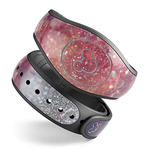 Design Skinz Red and Blue Glowing Orbs with Silver Sparkle Premium Vinyl Decal Wrap Cover for The Disney MagicBand+ (Fits MagicBand+ for Disney Parks)