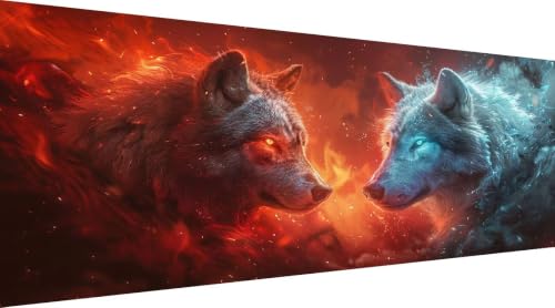 Loisirs Créatifs Adultes : apprenez à créer votre propre peinture au diamant loup de 50x100cm
