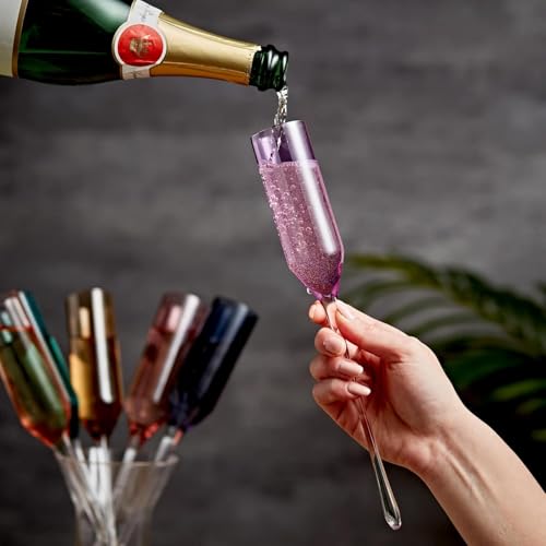 Verres à champagne festifs et colorés pour soirées et réceptions haut de gamme