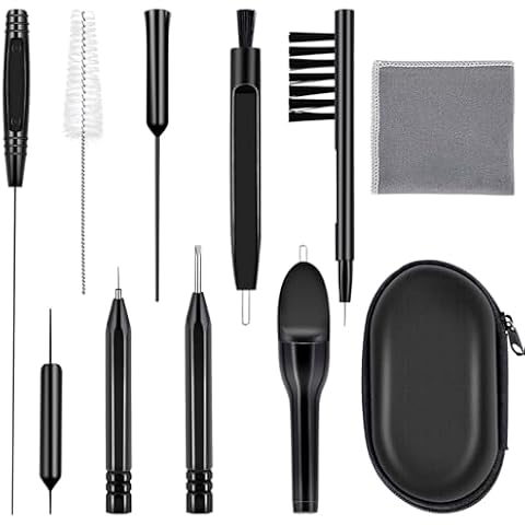 ARRITZ Hearing Aid Cleaning Kit 11 pcs Hearing Amplifier Cleaning Tools Headset Earbuds Earphones Cleaning Brushes with Case Cover