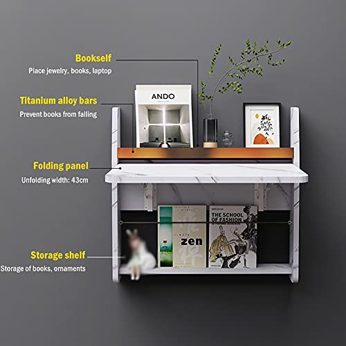 Bureau flottant rabattable support acier inoxydable bois multicouche - 3