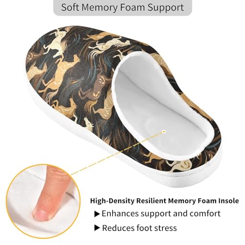 Womens Men's Animal Horse Slippers,Memory Foam Slippers for Home,Bedroom Slippers Fluffy Fuzzy Slippers House Shoes for Women Men 213422483