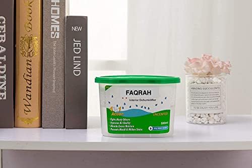 FAQRAH Pack of 12x 500ml Interior Dehumidifiers - for Stop Damp, Mildew, Mould Condensation Moisture Absorber Remover in Home Kitchen Wardrobe Bedroom Caravan Office Garage Bathroom, Basement