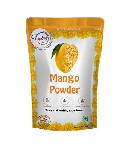 FzyEzy Freeze Dried Fruit Powder for Kids and Adults | Camping Vegan | Freeze-Dried Fruit | Pantry Groceries dehydrated (Mango | 50gm)