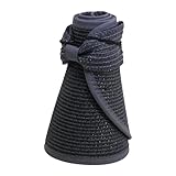 Sonnenblende Hüte für Frauen breite Krempe Roll Up Pferdeschwanz Strand Hut verpackbar faltbar Reise Sonnenhut Binden (Dark Gray, One Size)