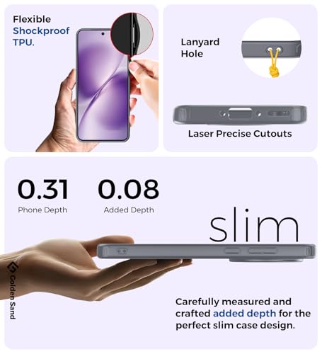 Image of Golden Sand for Vivo X200T 5G - Rugged Frosted Semi Transparent PC Shock Proof Slim Back Case for Vivo X200T, Stellar Grey