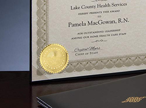 PaperDirect American Eagle Embossed Gold Foil Certificate Seals, 2 Inch, Self Adhesive, 100 Count, Embossed Seals for Certificates, Achievement and Award Stickers for School, Work, Diploma