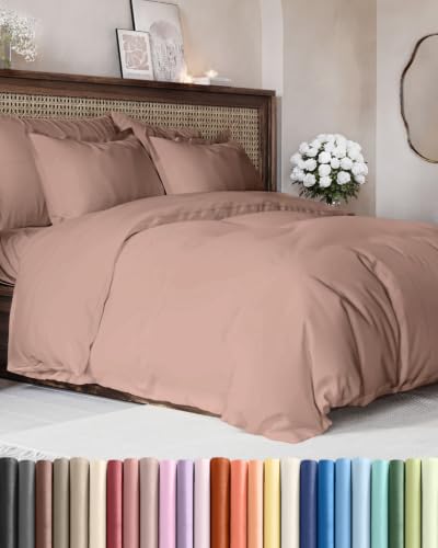 Image of Duvet Cover Oversized King Size - 3 Piece with Zipper Closure - Mauve