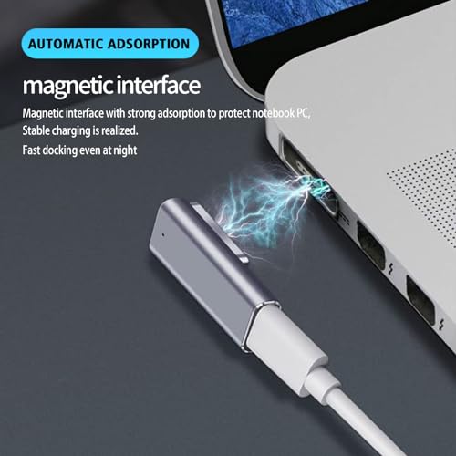 kocomio Magnetic USB C to Magnetic 2 Male to Female Adapter Safe 2 PD 100W Power Fast Charging Converter for 2013-2015 MacBook Pro Air with 100W/5A USB C Cable (1.5M) by kocomio - Image 4