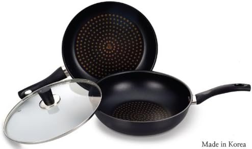 Cooking Art Diamond Frying Pan,wok and Lid 3set 5 Layers 11.81"