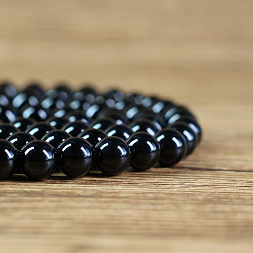 Amorwing 108 Beads Black Onyx Stone Necklace Japa Mala 6Mm #TOP4