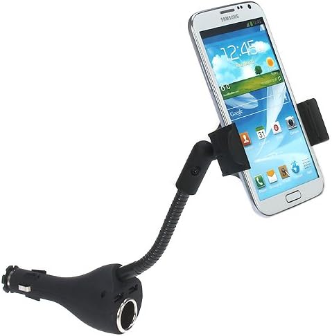 iKross Universal Cigarette Car Mount Holder with 2 USB Port and Extra Socket - include Micro-USB Data Cable