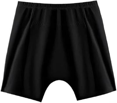 Washable Incontinence Boxer Briefs Leakproof Protective Underwear for Seniors, Reusable Absorbent Urinary Protection Shorts for Elderly Black,XL