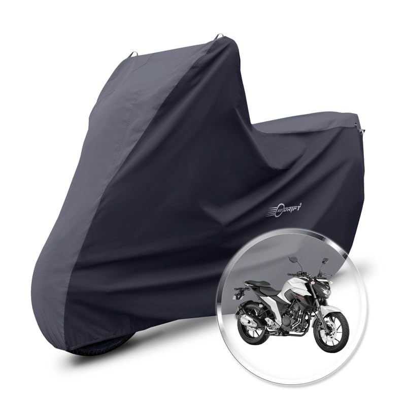 Image of Neodrift 'SuperMax' Bike Cover Suitable for Yamaha FZ25 (All-Weather Motorcycle Protection, Water & UV Resistant, Dustproof, Windproof) (Colour: D.Gray - Black)